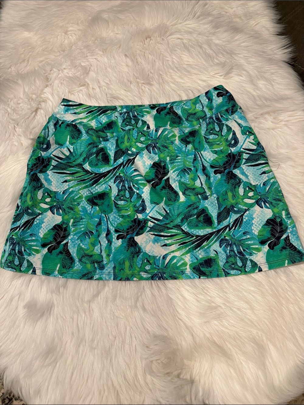 Tommy Bahama Teal & Green Tropical Leaf Skort